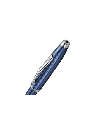 Century® II Polished Translucent Cobalt Blue Engraved Diamond Pattern Ballpoint Pen - By Baano