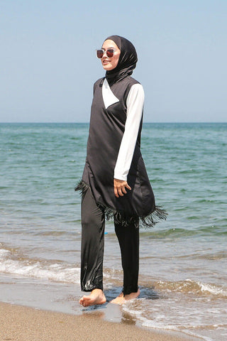 Lycra Black Burkini Modest Swimwear M2107 - By Baano