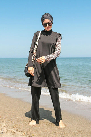 Lycra Black Burkini Modest Swimwear M2101 - By Baano