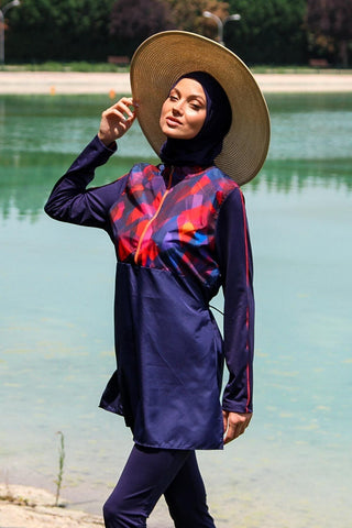 Woven Navy Burkini Modest Swimwear M2269 - By Baano