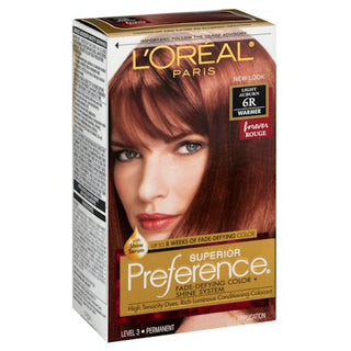 L'Oreal Superior Preference Permanent Hair Color, Warmer, Light Auburn 6R
