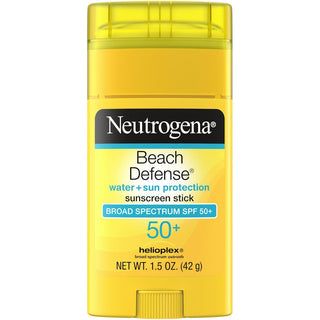 Neutrogena Beach Defense Sunscreen Stick, Water + Sun Protection, Broad Spectrum SPF 50+, 1.5 Ounce