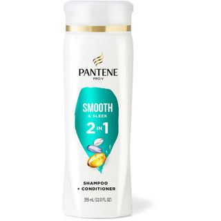 Pantene Smooth & Sleek 2 In 1 Shampoo + Conditioner 12 Fl Oz