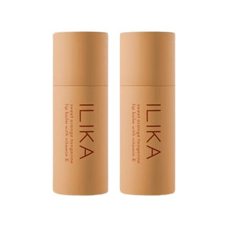 ILIKA Lip balm Organic, Vegan, Plastic-free, 100% Plant-based, 2X Volume, COSMOS Certified Organic, PETA Certified Vegan & Cruelty-Free, 2 Pack, Orange Tangerine - By Baano