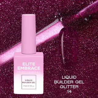 ELITE EMBRACE Professional Liquid Builder Gel Glitter 14 15ml ELBGG1415 - By Baano