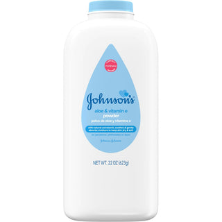 Johnson's Naturally Derived Cornstarch Baby Powder, Aloe & Vitamin E For Delicate Skin