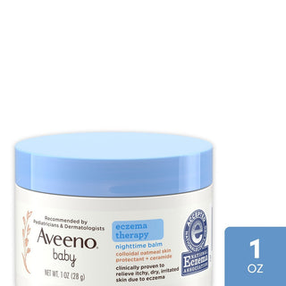 Aveeno Baby Eczema Therapy Nighttime Balm With Colloidal Oatmeal, Travel Size, 1 Oz