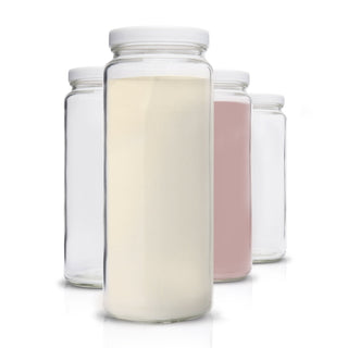 Original Series Extra Large Glass Bottles w/ White Lids, 32 oz
