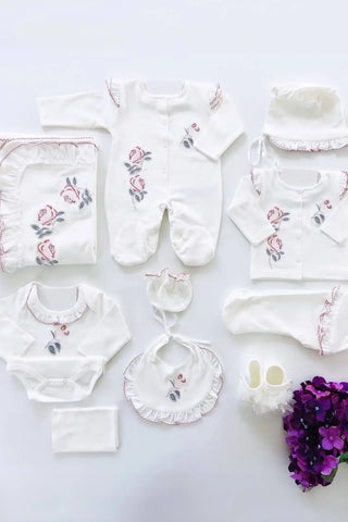 Heather Floral Newborn Coming Home Set (10 Pcs) - By Baano