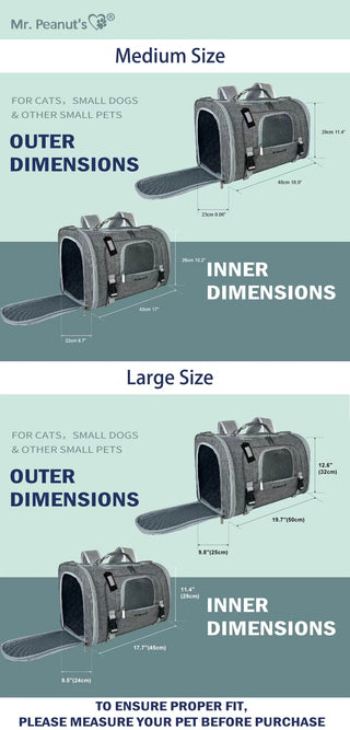 Mr. Peanut's Monterey Series Airline Compliant Horizontal Backpack Pet Carrier - By Baano