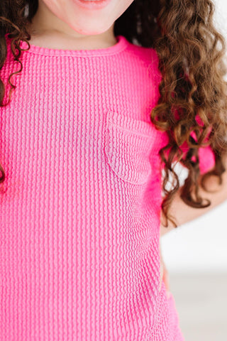 Neon Pink Scrunchy Pocket Tee