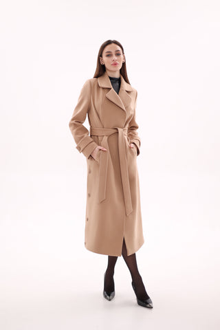 Camille Cashmere Blend Coat in Camel