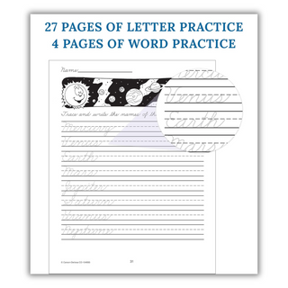 Carson Dellosa Beginning Traditional Cursive Handwriting Workbook for Kids, Handwriting Practice for Cursive Alphabet and Numbers (Spiral Bound) - By Baano
