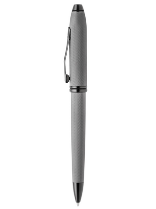 Townsend® Polished Slate Gray Engraved Diamond Pattern with Slate Gray PVD Appointments Ballpoint Pen - By Baano