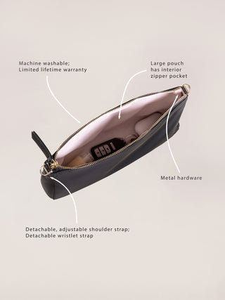 3-Piece Pouch Clutch Purse Set - Black - By Baano