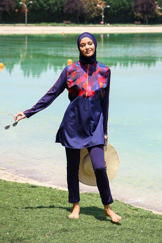 Woven Navy Burkini Modest Swimwear M2269 - By Baano