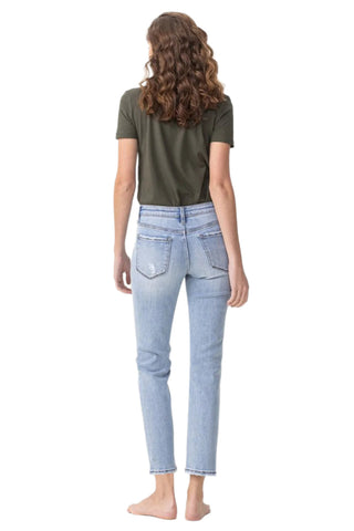 Size 13 Andrea Midrise Crop Light Blue Straight Jeans