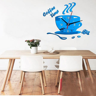 3D Creative Acrylic Mirror Wall Clock Wall Acrylic Clock Modern Acrylic Mirror Surface 3D Luxury Big Size Wall Stickers Decor Clocks Numbers Stickers for Home Office Decorations Gift Coffee Shape Acrylic Coffee Cup Wall Sticker Quartz Clock Stevvex