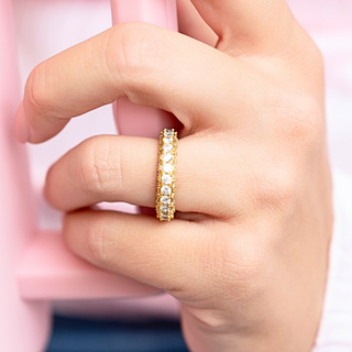 Jasmine Eternity Band in Gold - Triple the Glamour