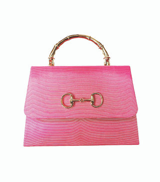 Pink Faille Lulu with Gold Handle Handbag - Gold Charms
