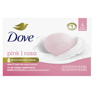 Dove Beauty Bar Gentle Skin Cleanser Pink, 3.75 Oz, 4 Bars