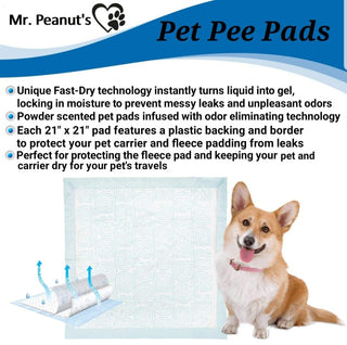 Mr. Peanut’s Premium Absorbent Gel Pee Pads 23"X23", 6 Layers of Lightly Scented Protection Mr. Peanut's Pet Carriers