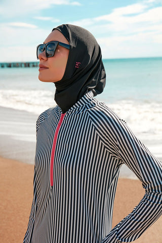Lycra Black Burkini Modest Swimwear M2488 - By Baano