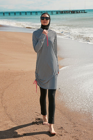 Lycra Black Burkini Modest Swimwear M2488 - By Baano