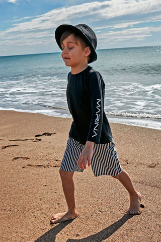 Lycra Black Boys Swim Shirts T2450 - By Baano