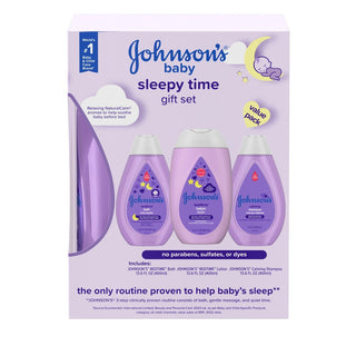 Johnson's Sleepy Time Bedtime Baby Gift Set Includes Baby Bath Shampoo, Wash & Body Lotion - 3ct