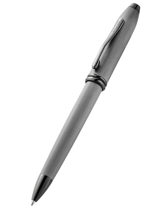 Townsend® Polished Slate Gray Engraved Diamond Pattern with Slate Gray PVD Appointments Ballpoint Pen - By Baano