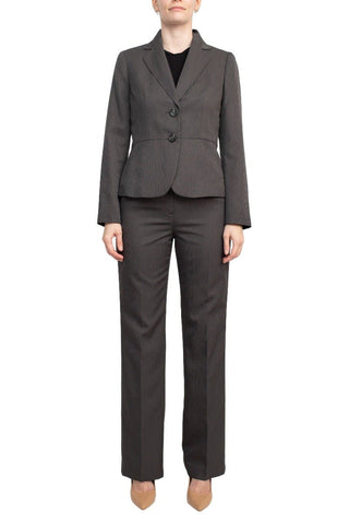 Le Suit Notched Collar 2 Button Jacket with Button Hook Zipper Closure Pants (Two Piece Set) - Glamourous Grace