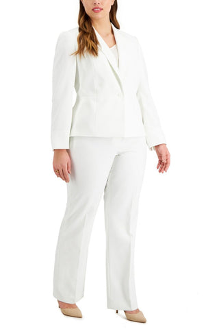 Le Suit Notched Collar One Button Closure with Mid Rise Zipper with Hook and Back Closure Pant - Glamourous Grace