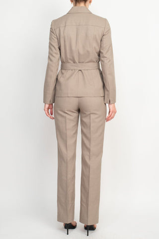 Le Suit Petite Two Piece Mélange Jacket And Pant Set - Glamourous Grace