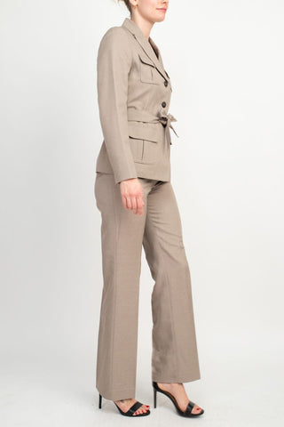 Le Suit Petite Two Piece Mélange Jacket And Pant Set - Glamourous Grace