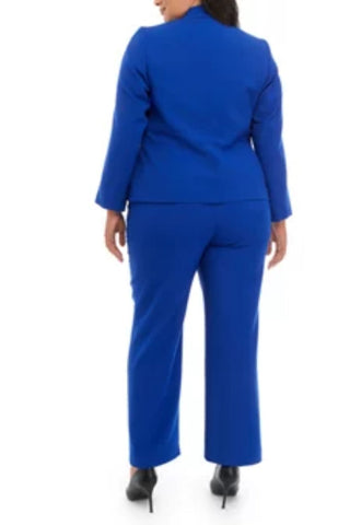 Le Suit Plus Size Crepe Two Button Notch Collar Jacket and Trouser Pant Set - Glamourous Grace