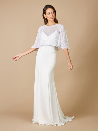 Lara Gina Beaded Tulle Capelet - By Baano