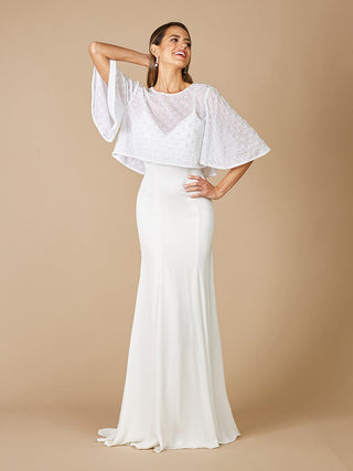 Lara Gina Beaded Tulle Capelet - By Baano