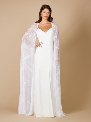 Gerrie Full-Length Beaded Bridal Cape - By Baano
