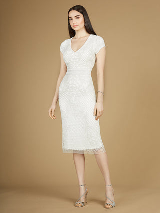 Cap Sleeve Midi Bridal Gown - By Baano