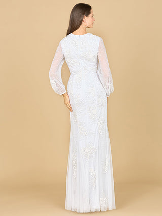 Long Sleeve Beaded Bridal Gown - By Baano