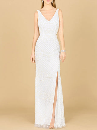 Beaded Bridal Gown with Lace Up Back - By Baano