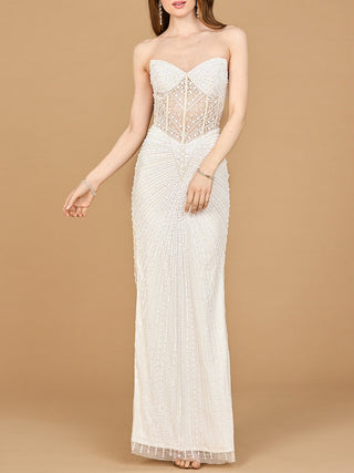 Lara 51189 - Embellished Strapless Gown with Slit - By Baano