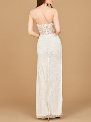 Lara 51189 - Embellished Strapless Gown with Slit - By Baano