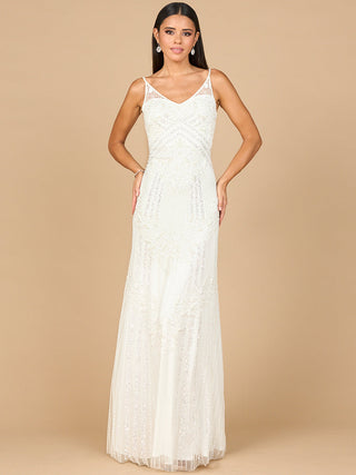 Beaded Gown with Cowl Back - By Baano