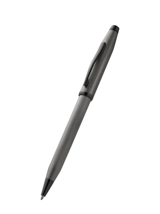 Century® II Polished Slate Gray Engraved Diamond Pattern Ballpoint Pen - By Baano