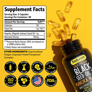 Black Seed Oil & Manuka Honey Capsules - By Baano