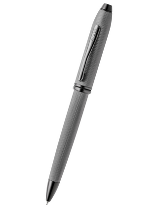 Townsend® Polished Slate Gray Engraved Diamond Pattern with Slate Gray PVD Appointments Ballpoint Pen - By Baano
