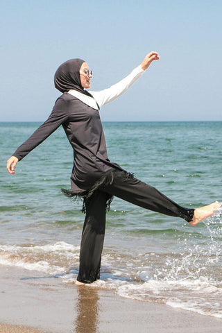 Lycra Black Burkini Modest Swimwear M2107 - By Baano
