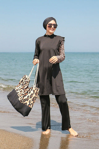 Lycra Black Burkini Modest Swimwear M2101 - By Baano